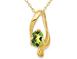 1.30 Carat (ctw) Peridot Pendant Necklace in 14K Yellow Gold with Chain